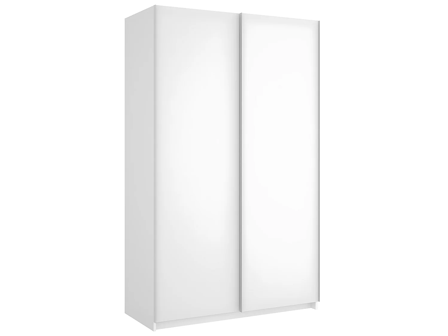 Armoire avec 2 portes coulissantes en panneau de particules mélaminés coloris blanc-Longueur 120 x Profondeur 58 x Hauteur 200cm