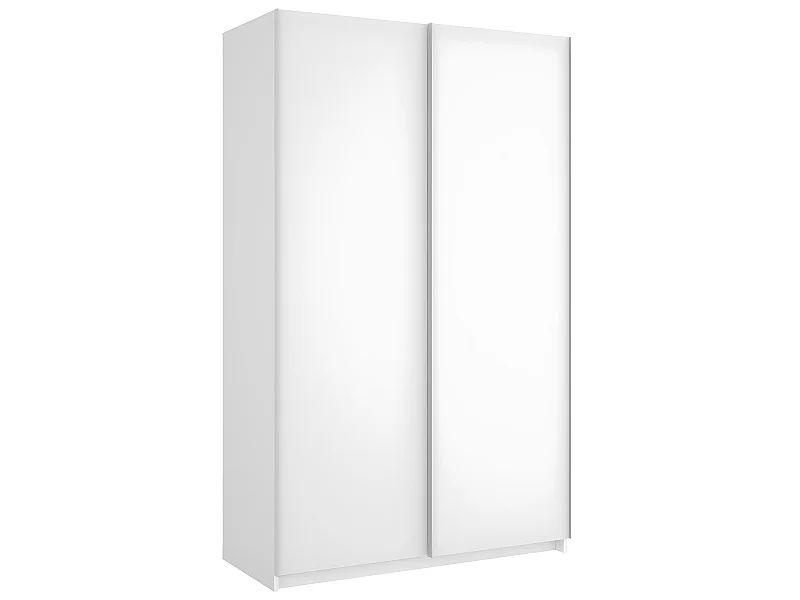 Armoire avec 2 portes coulissantes en panneau de particules mélaminés coloris blanc-Longueur 120 x Profondeur 58 x Hauteur 200cm