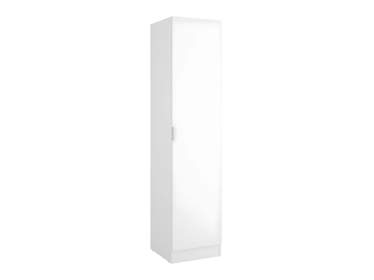 Armoire étroite avec porte en panneaux de particules mélaminés coloris blanc - Longueur 41 x Profondeur 52 x Hauteur 184 cm