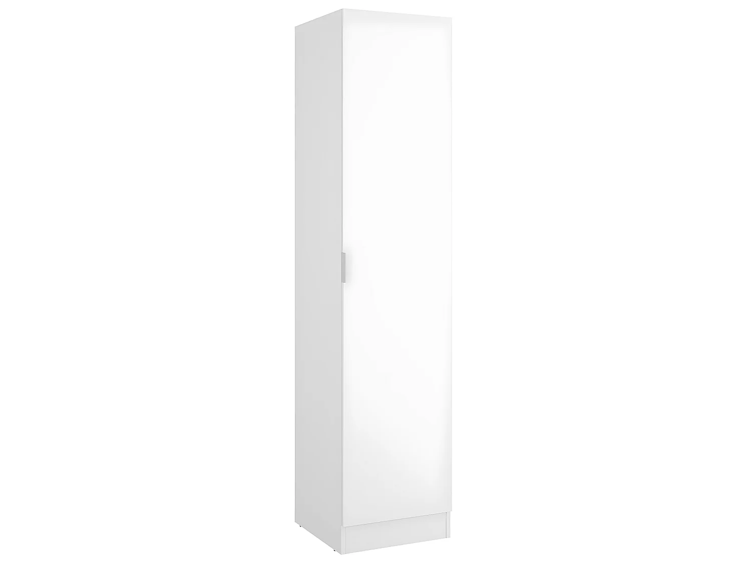 Armoire étroite avec porte en panneaux de particules mélaminés coloris blanc - Longueur 41 x Profondeur 52 x Hauteur 184 cm
