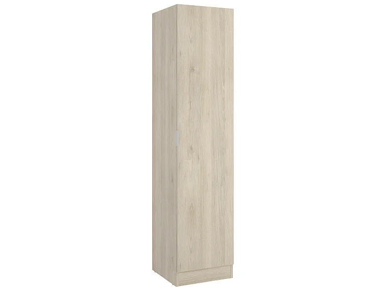 Armoire étroite avec porte en panneaux de particules mélaminés coloris chêne - Longueur 41 x Profondeur 52 x Hauteur 184 cm