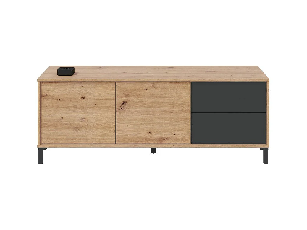 Meuble TV 2 portes et 2 tiroirs Brooklyn - L130 cm