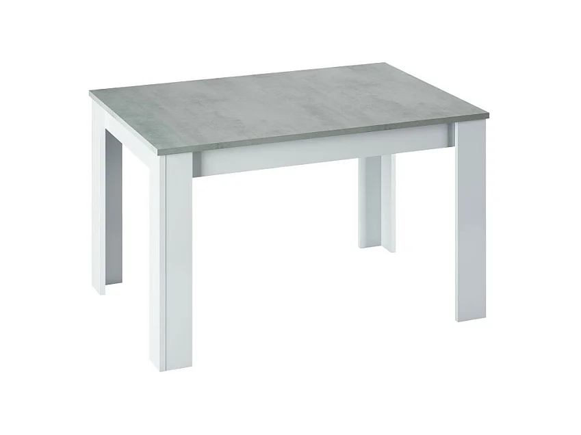 Ausziehbarer Esstisch – KENDRA – rechteckig – Artik weiß und Zement – 140/190 x 90 x 78 cm