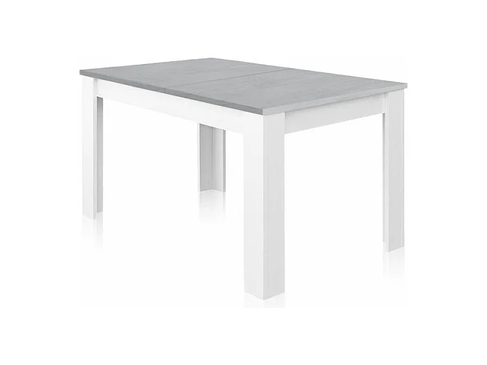 Ausziehbarer Esstisch – KENDRA – rechteckig – Artik weiß und Zement – 140/190 x 90 x 78 cm