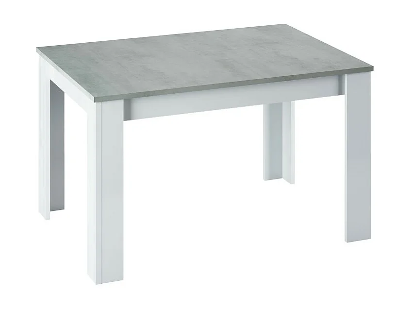 Table à manger THEA extensible L140-190cm - Blanc et béton