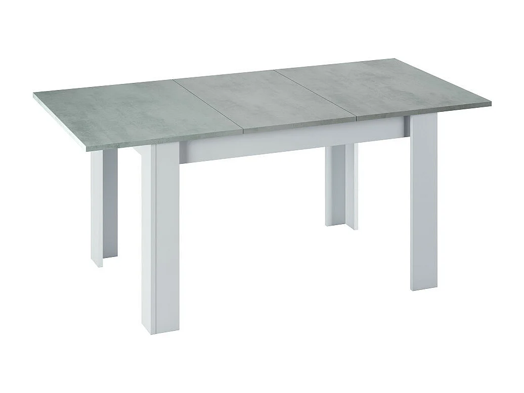Table à manger THEA extensible L140-190cm - Blanc et béton