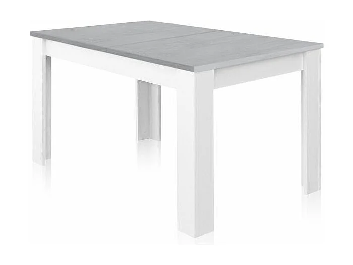 Table à manger THEA extensible L140-190cm - Blanc et béton