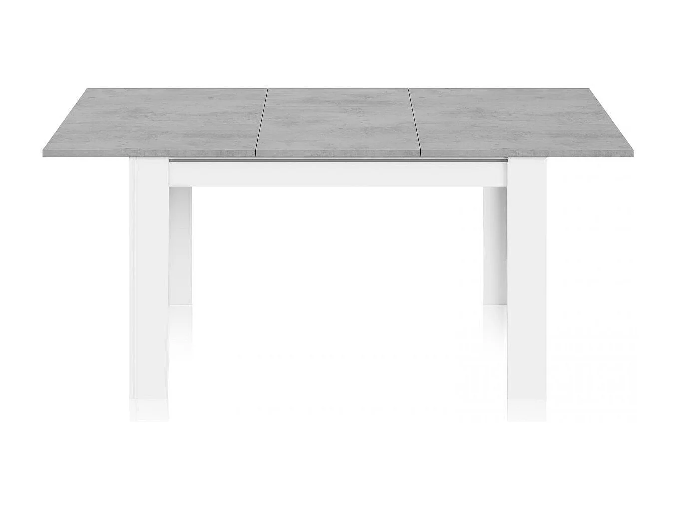 Ausziehbarer Esstisch – KENDRA – rechteckig – Artik weiß und Zement – 140/190 x 90 x 78 cm