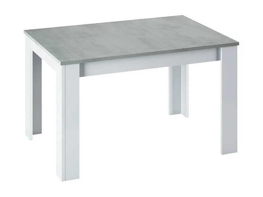 Table à manger THEA extensible L140-190cm - Blanc et béton