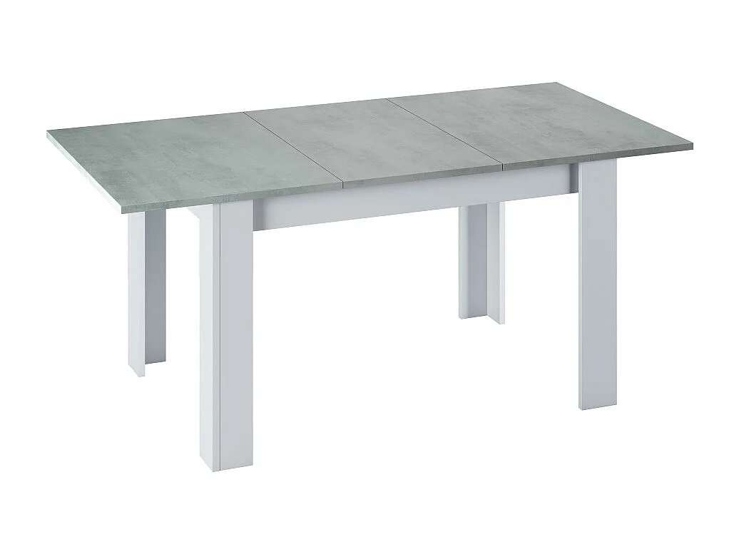 Table à manger THEA extensible L140-190cm - Blanc et béton