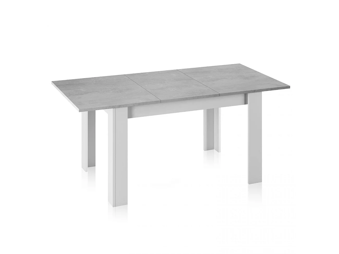 Table à manger THEA extensible L140-190cm - Blanc et béton