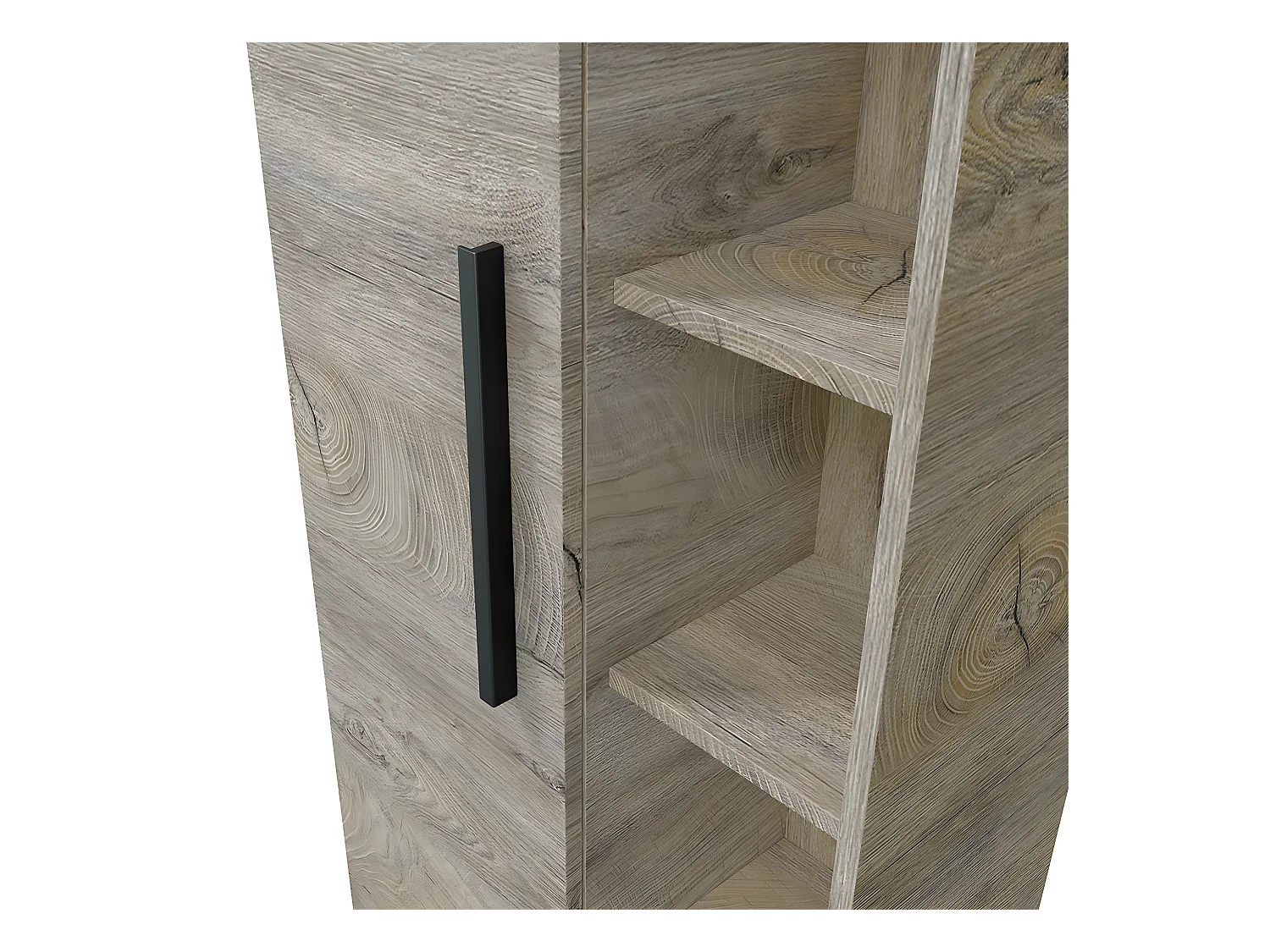 Colonne suspendue 1 porte avec 5 niches de rangement H135 cm