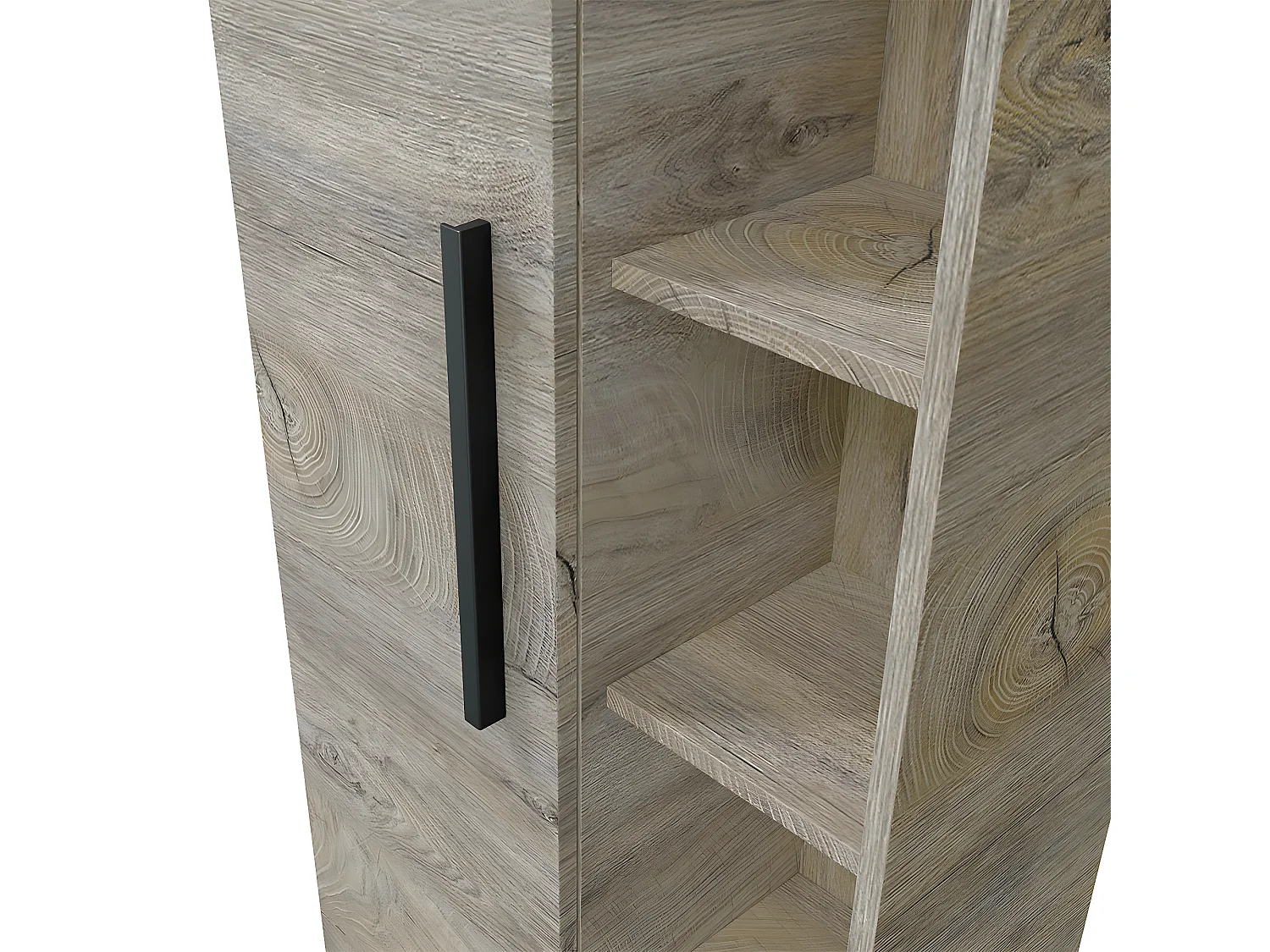 Colonne suspendue 1 porte avec 5 niches de rangement H135 cm