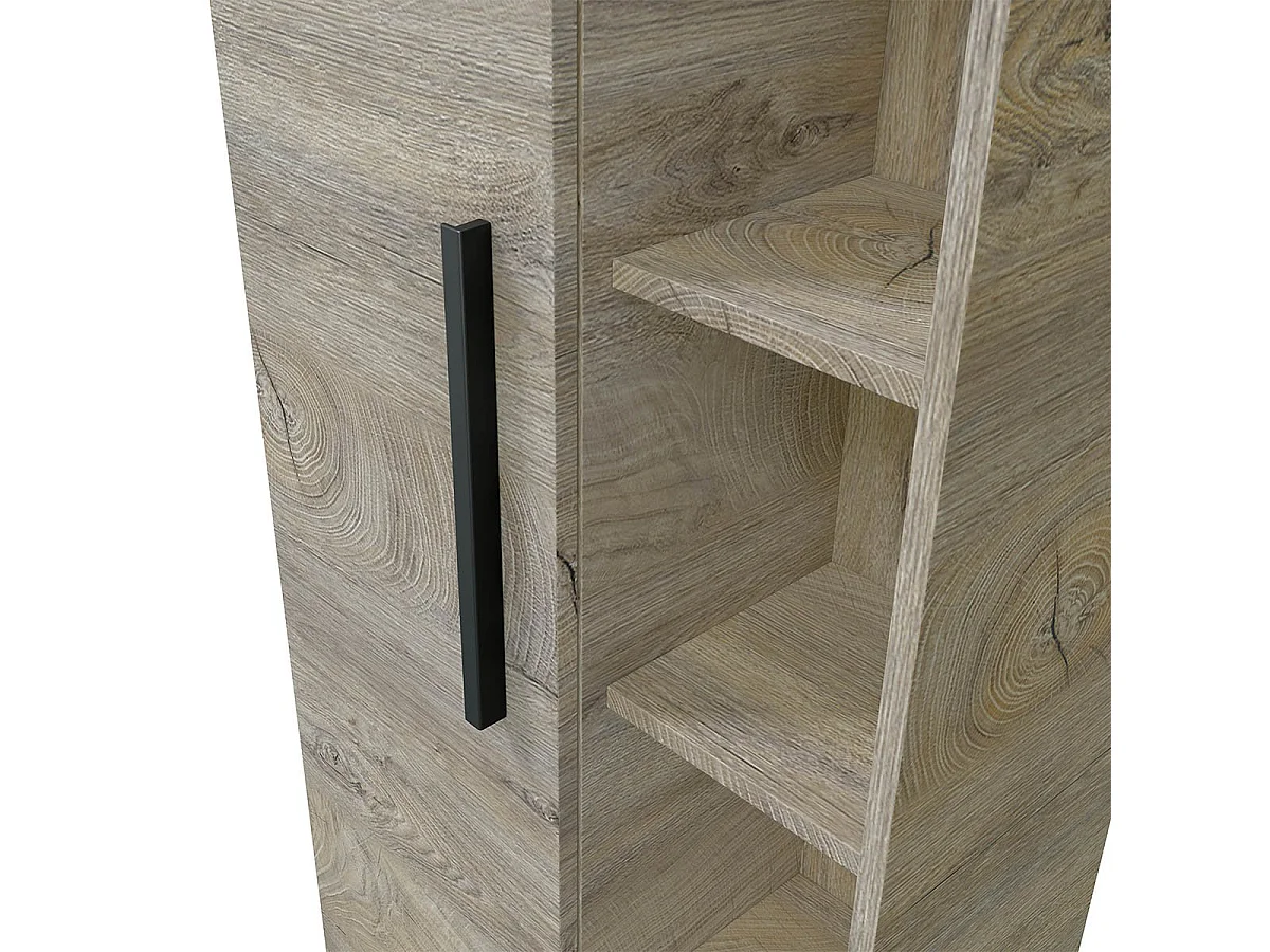 Colonne suspendue 1 porte avec 5 niches de rangement H135 cm