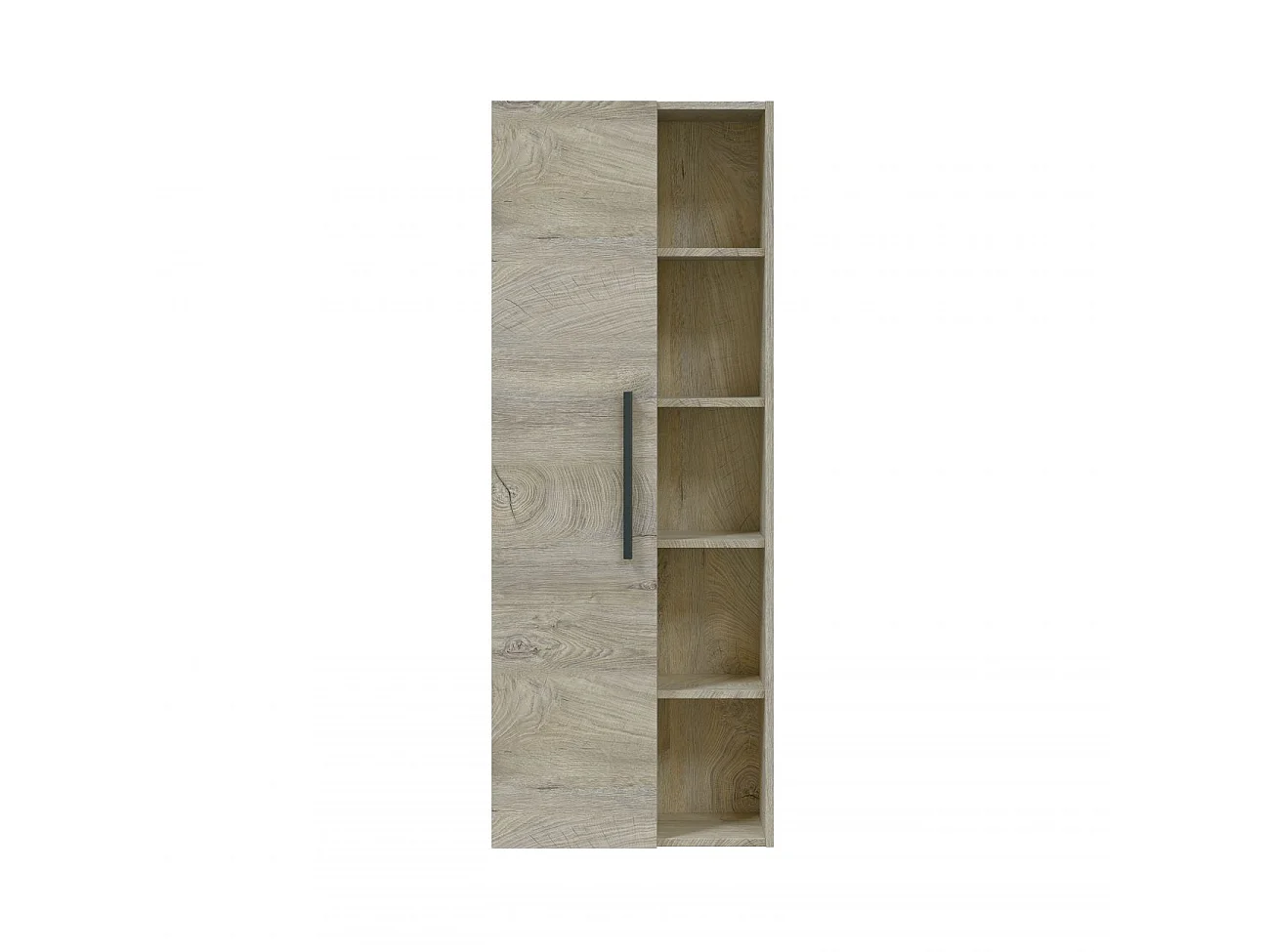 Colonne suspendue 1 porte avec 5 niches de rangement H135 cm