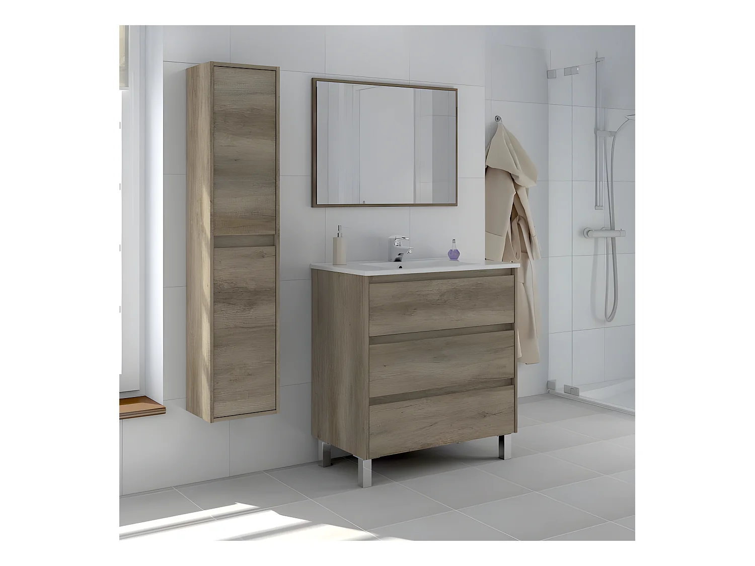 Hängesäule mit 2 Türen H140 cm