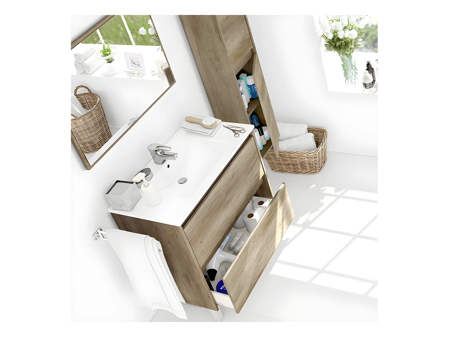 Hängesäule mit 2 Türen H140 cm