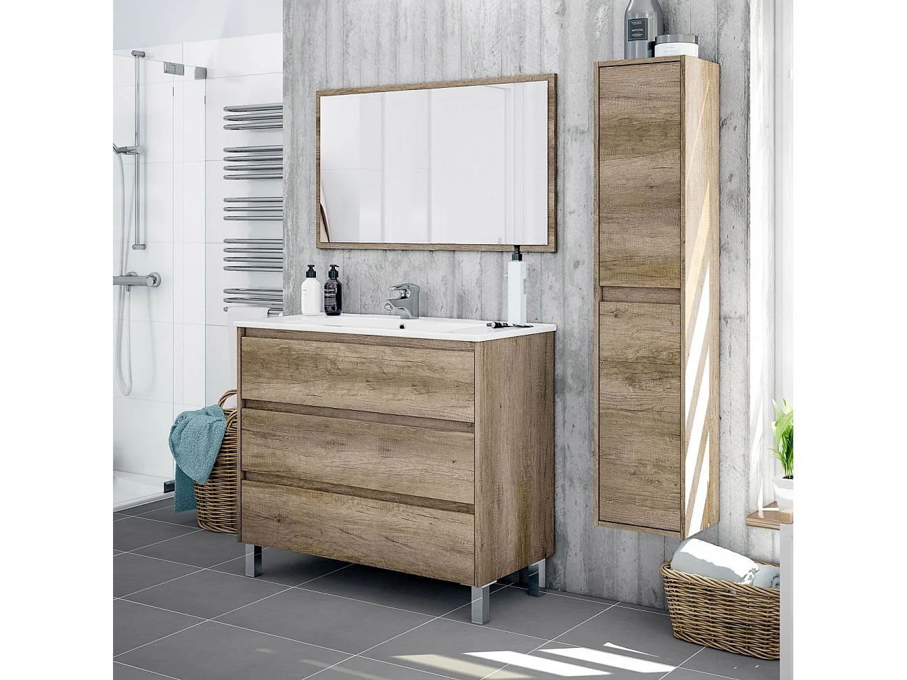 Colonne suspendue 2 portes H140 cm