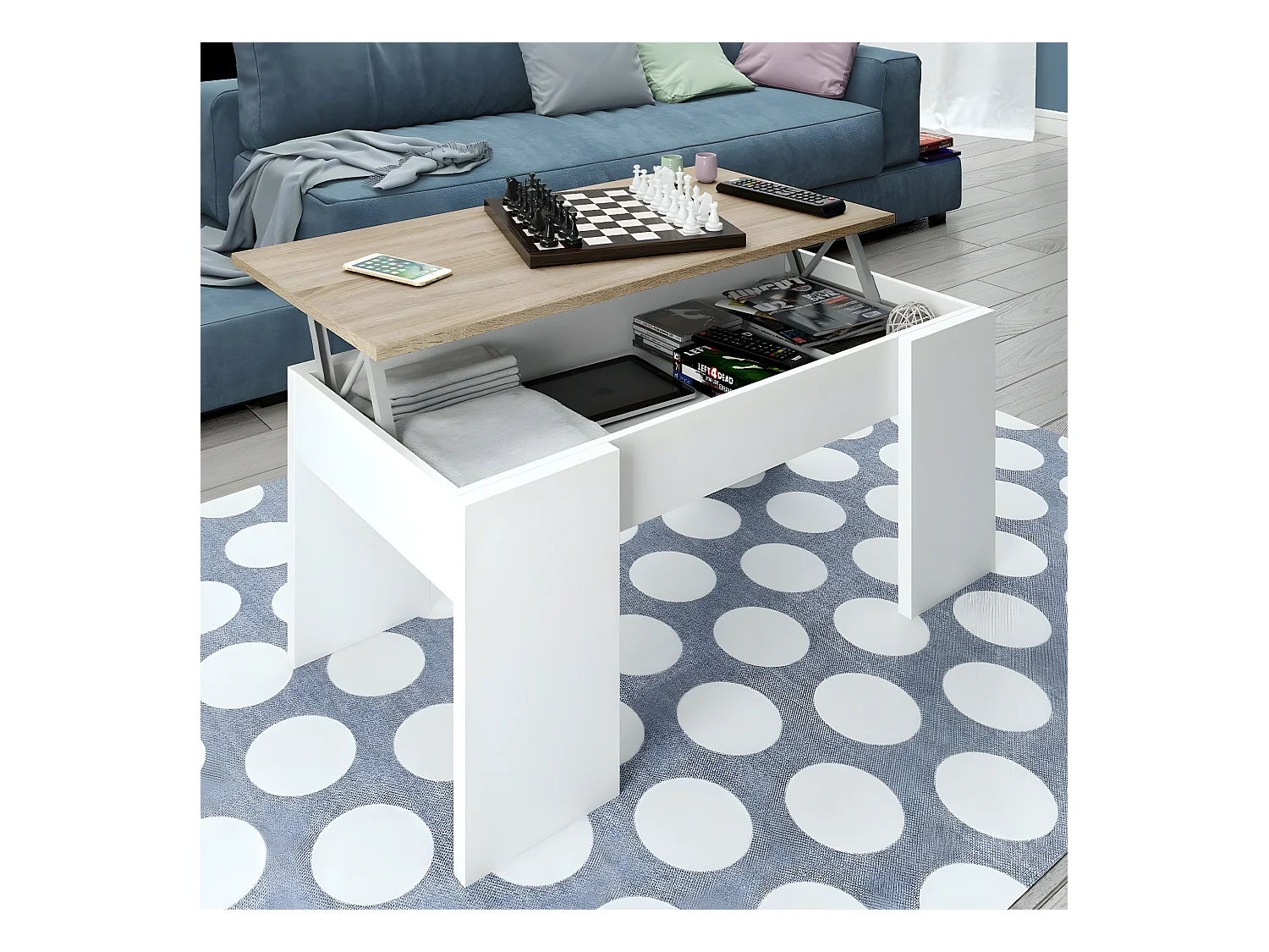 Tavolino con Piano Sollevabile L100 cm - Alida