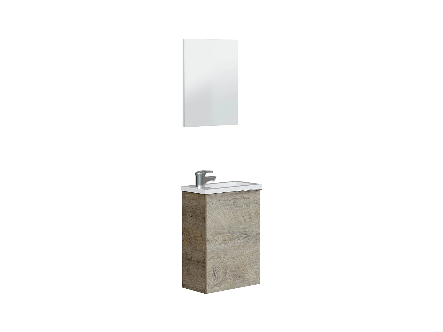 Meuble De Salle De Bain Avec Miroir Et Vasque Oak