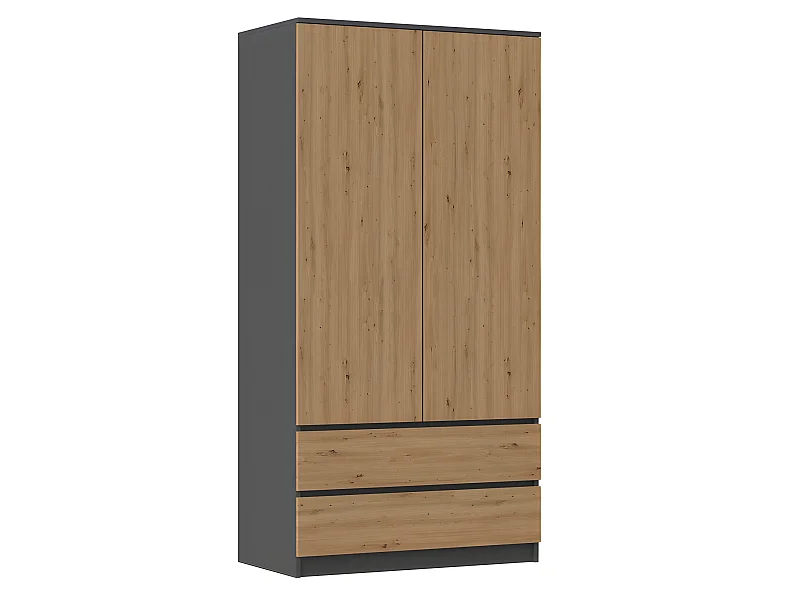 TORINO - Armadio camera da letto in stile moderno - Armadio multifunzione - 2 ante + 2 cassetti - Dressing