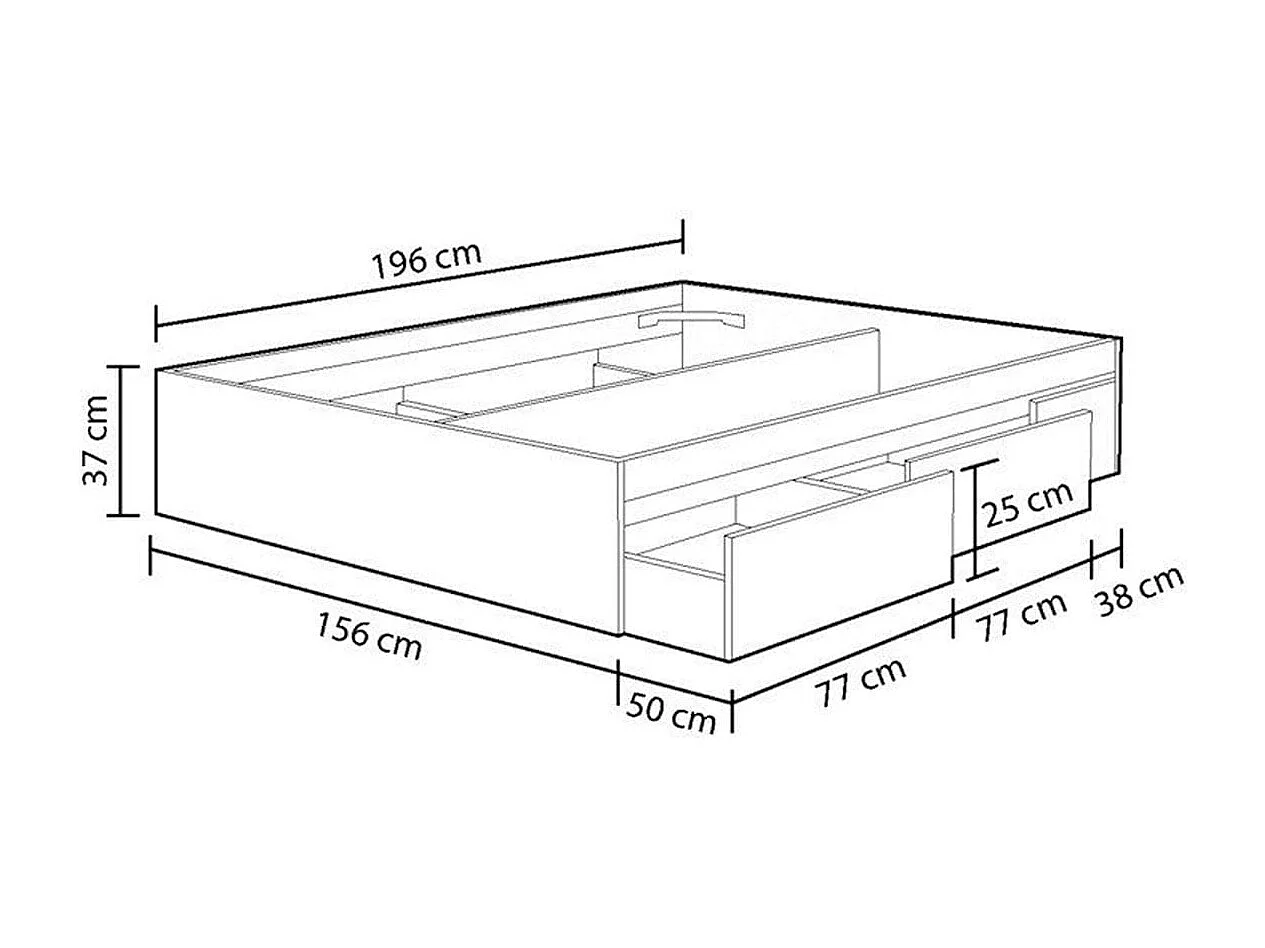 Cama con 4 cajones BED