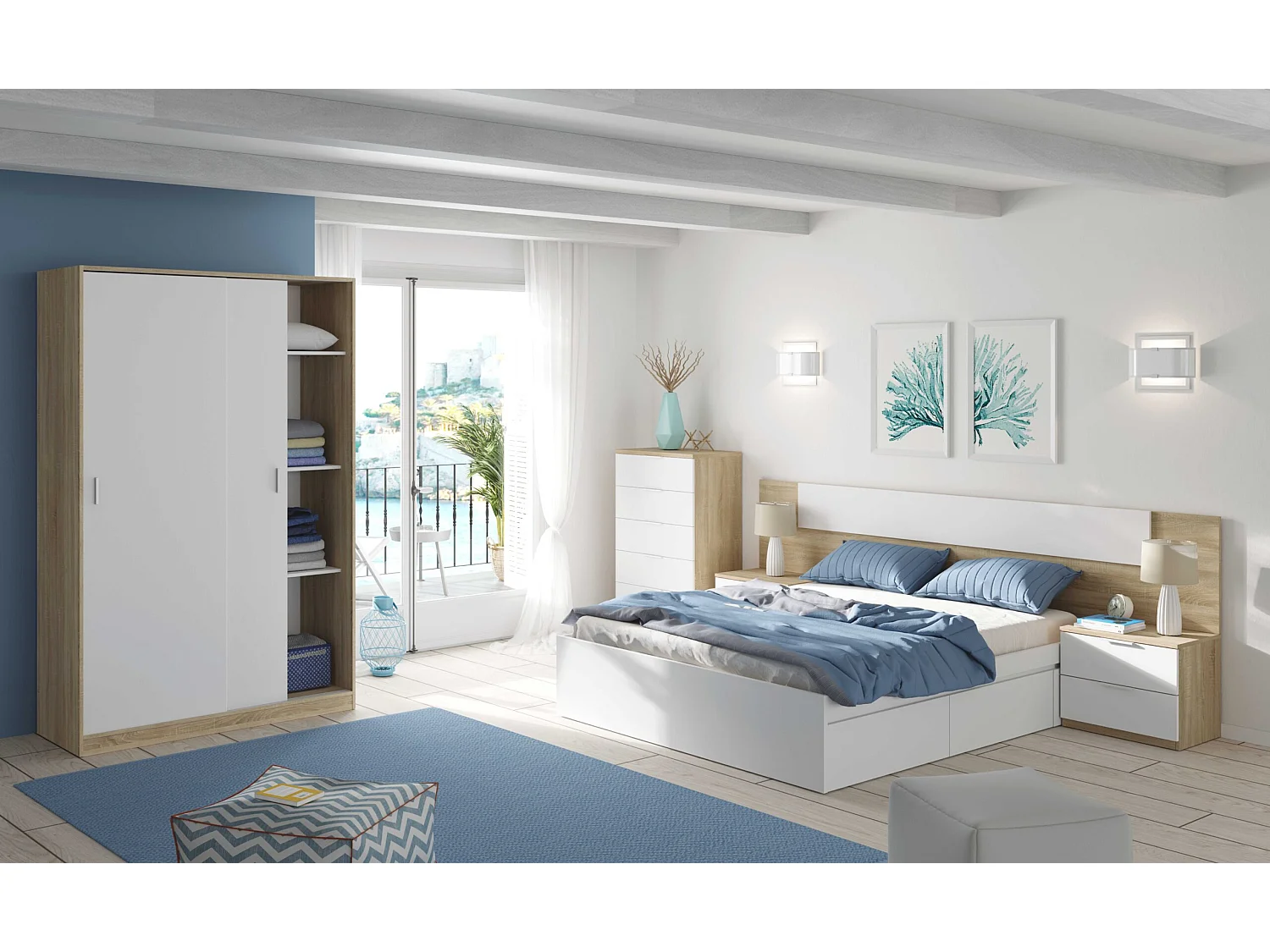 Cama con 4 cajones BED