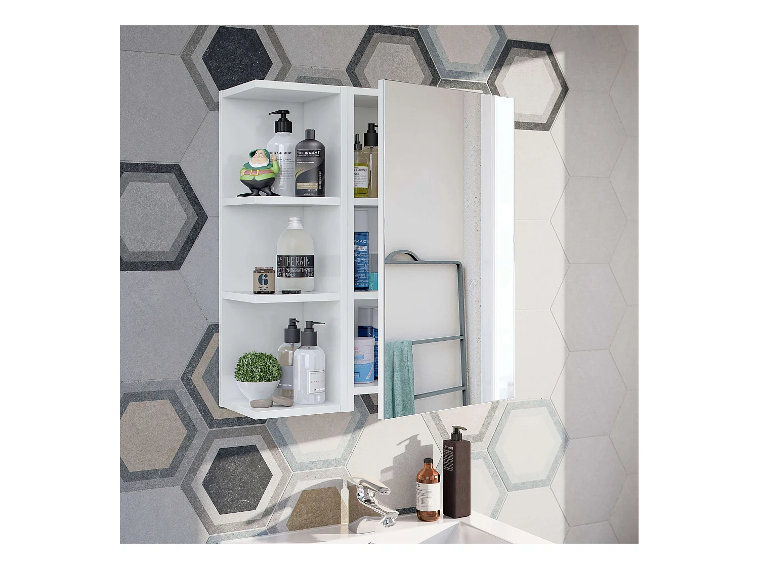 Módulo de baño Rinconero Blanco brillo