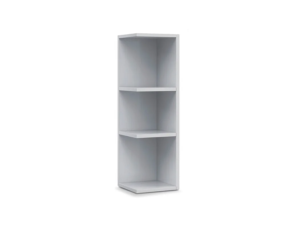 Módulo de baño rinconero blanco brillante avec 3 étagères pour un rangement optimal