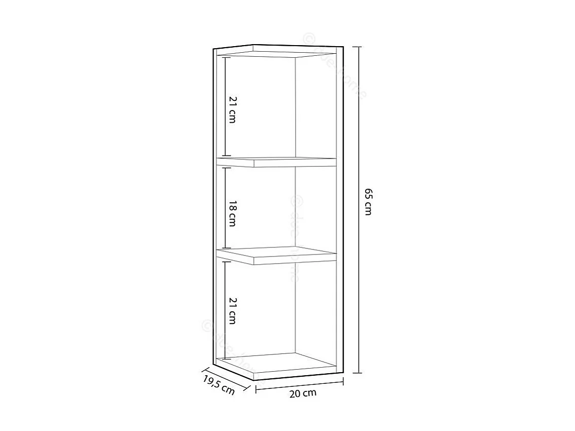 Biały błyszczący moduł łazienkowy narożny z 3 półkami dla optymalnego przechowywania