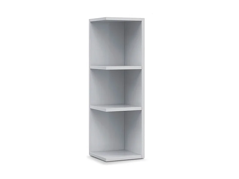 Módulo de baño rinconero blanco brillante avec 3 étagères pour un rangement optimal