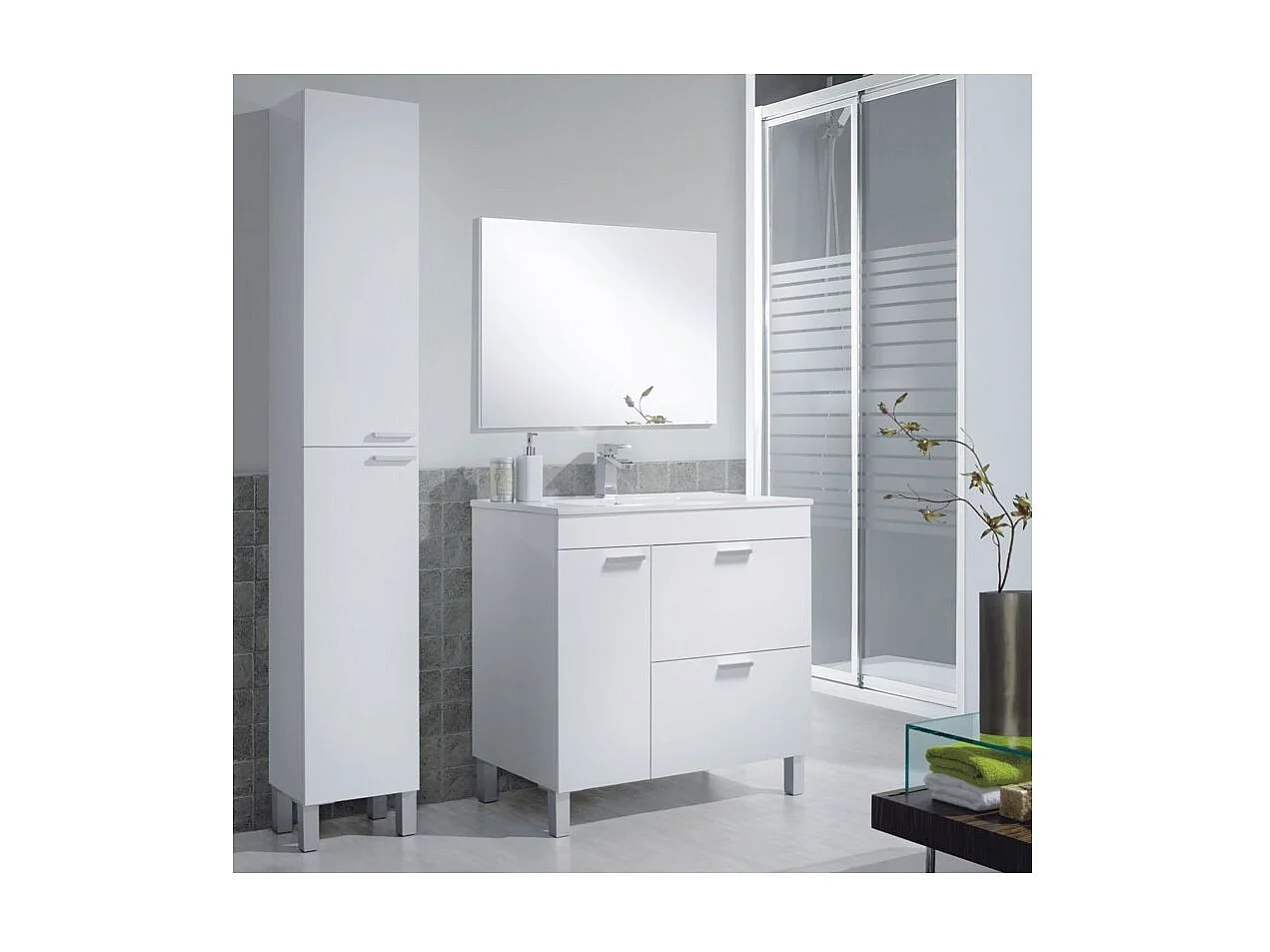 Columna de baño Koncept 2 puertas Blanco brillo