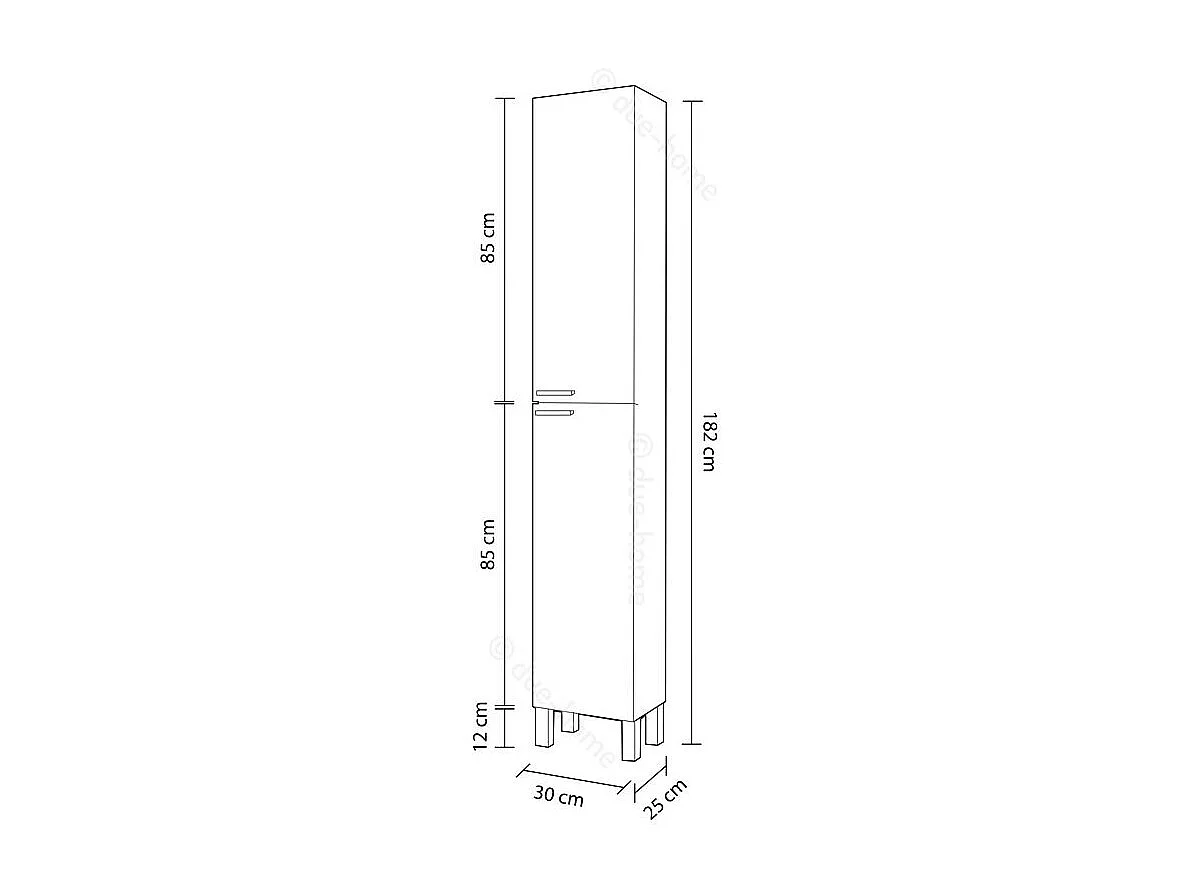 Columna de baño Koncept 2 puertas Blanco brillo