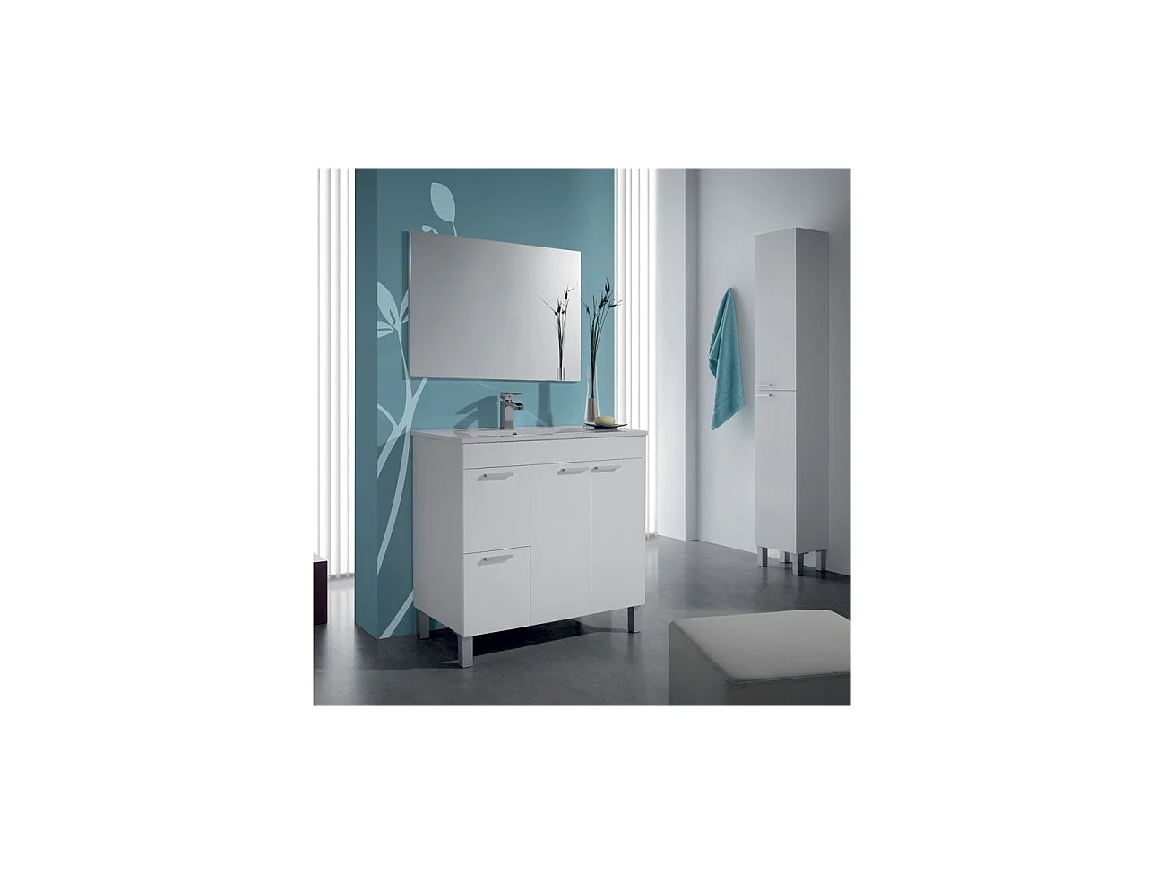 Coluna de casa de banho Koncept 2 portas Blanco brillo