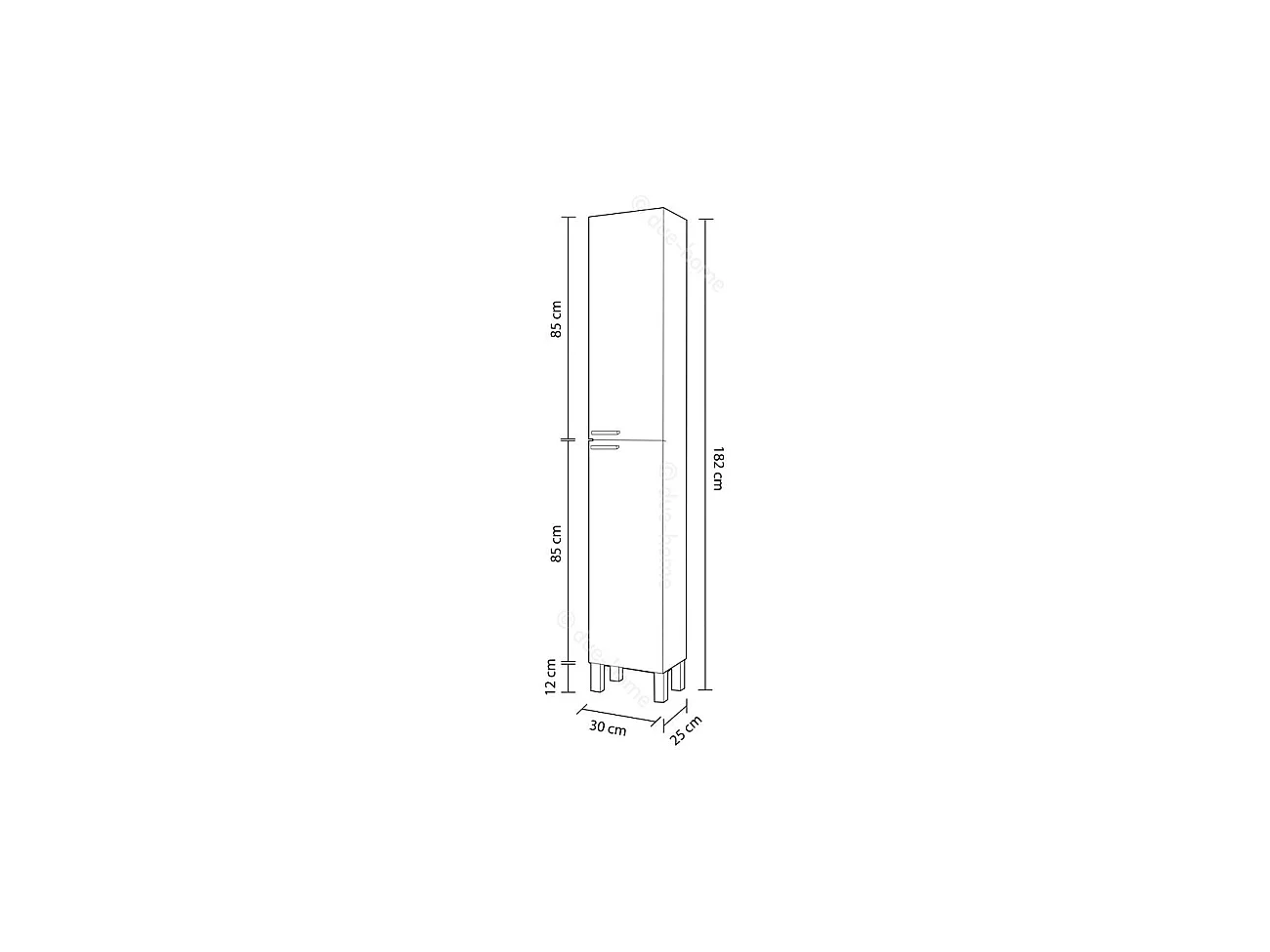 Coluna de casa de banho Koncept 2 portas Blanco brillo