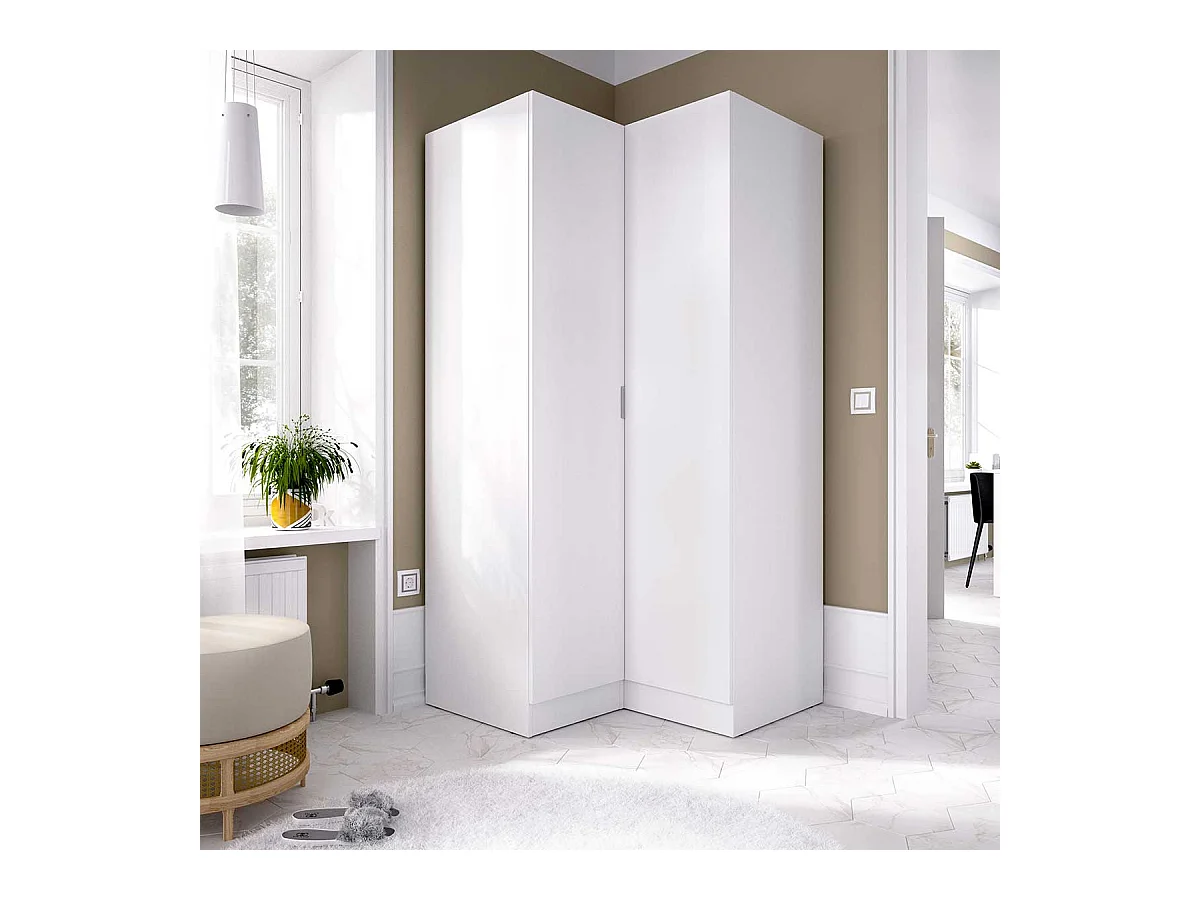 Armario esquinero Essen 2 puertas blanco 184,2x92,5x90,5 cm