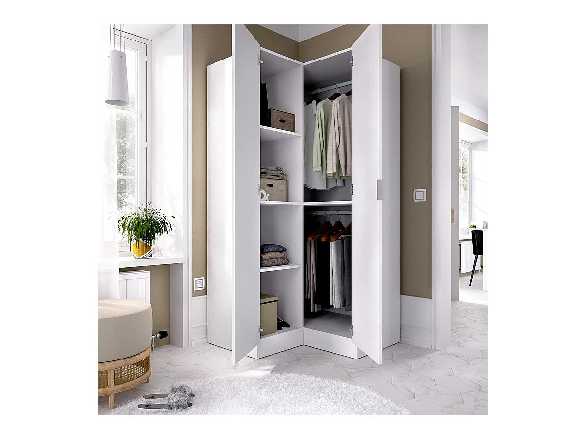 Armario esquinero Essen 2 puertas blanco 184,2x92,5x90,5 cm