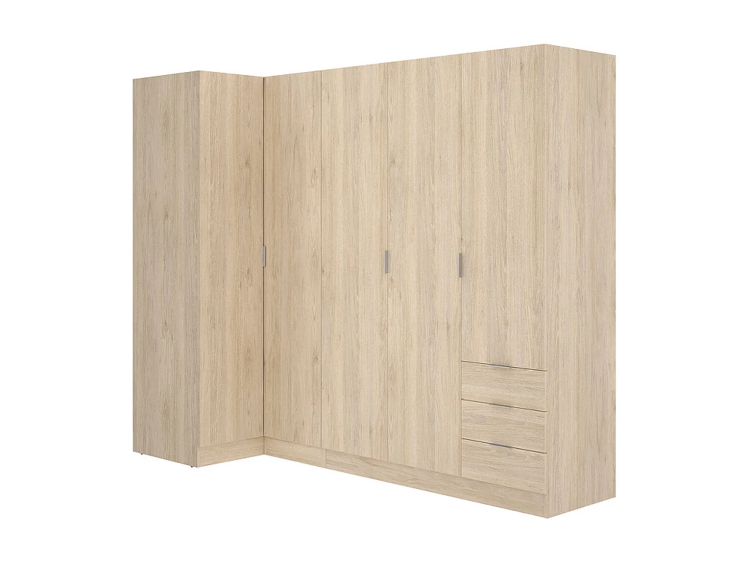Armario esquinero Essen 2 módulos 4 puertas natural 184x214x91 cm
