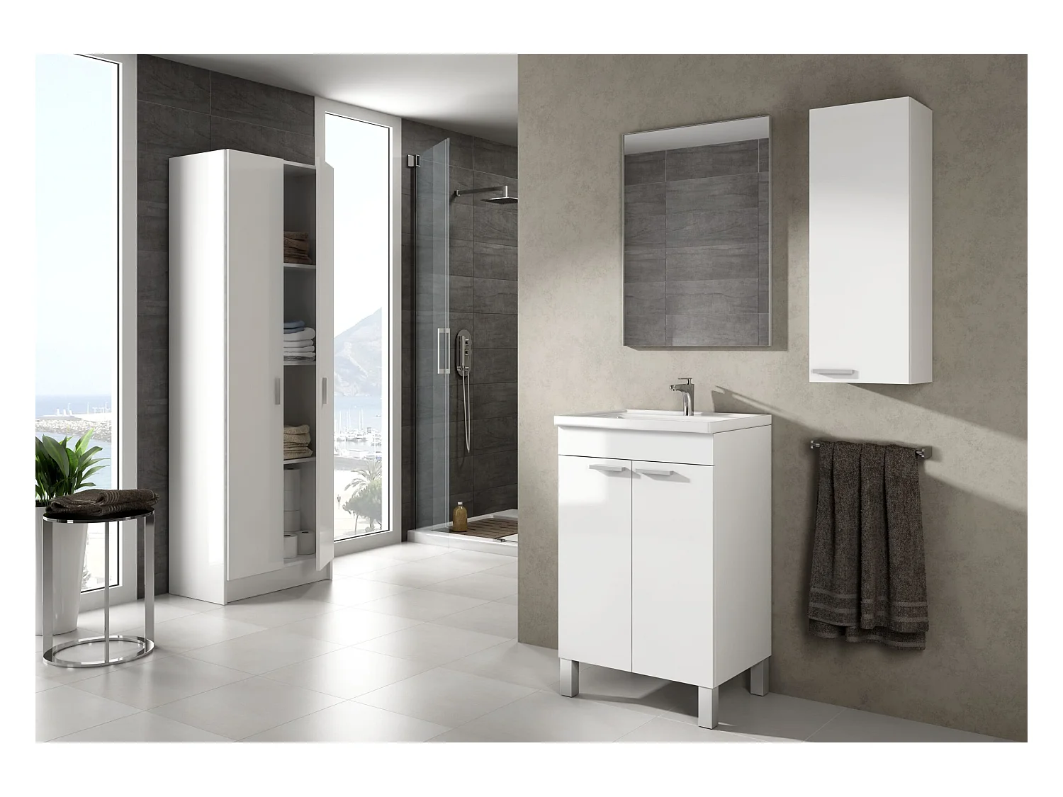 Columna de baño con 1 puerta Koncept