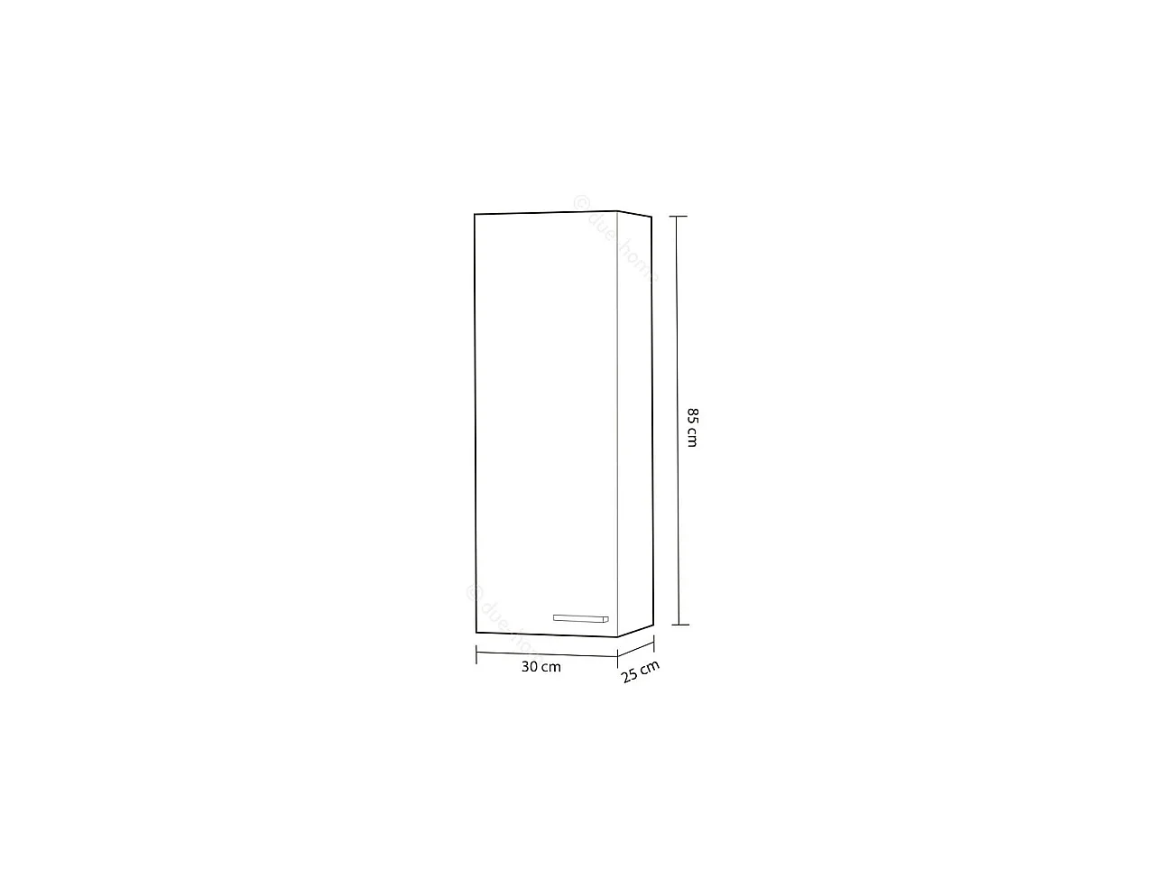 Hängeschrank mit 1 Tür H74 cm