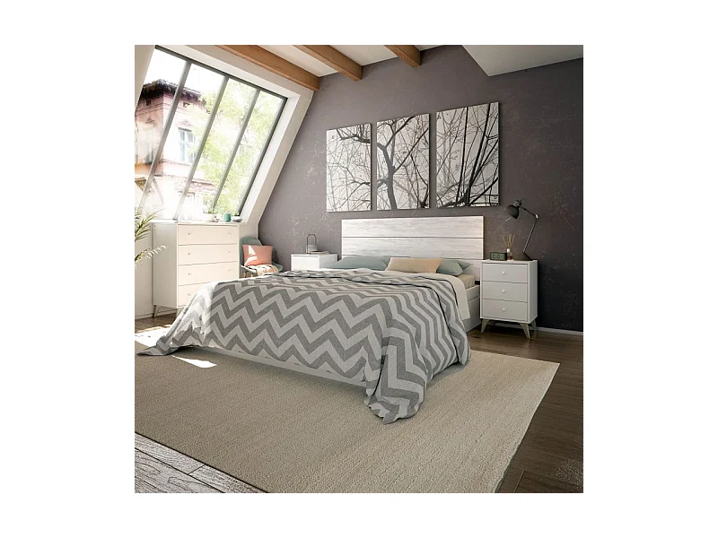 Cabecero con mesitas Sweet Blanco Artik (Blanco Mate) – Blanco Velho