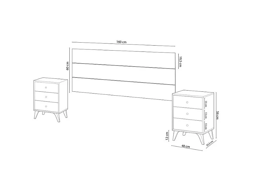 Cabecero con mesitas Sweet Blanco Artik (Blanco Mate) – Blanco Velho