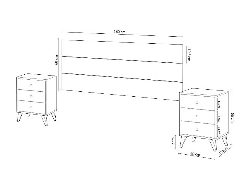 Cabecero con mesitas Sweet Blanco Artik (Blanco Mate) – Blanco Velho