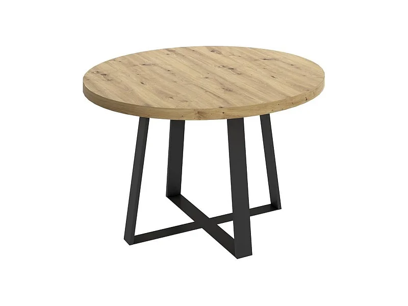 Fester Esstisch mit Metallbeinen – Eiche – Maße 120 cm