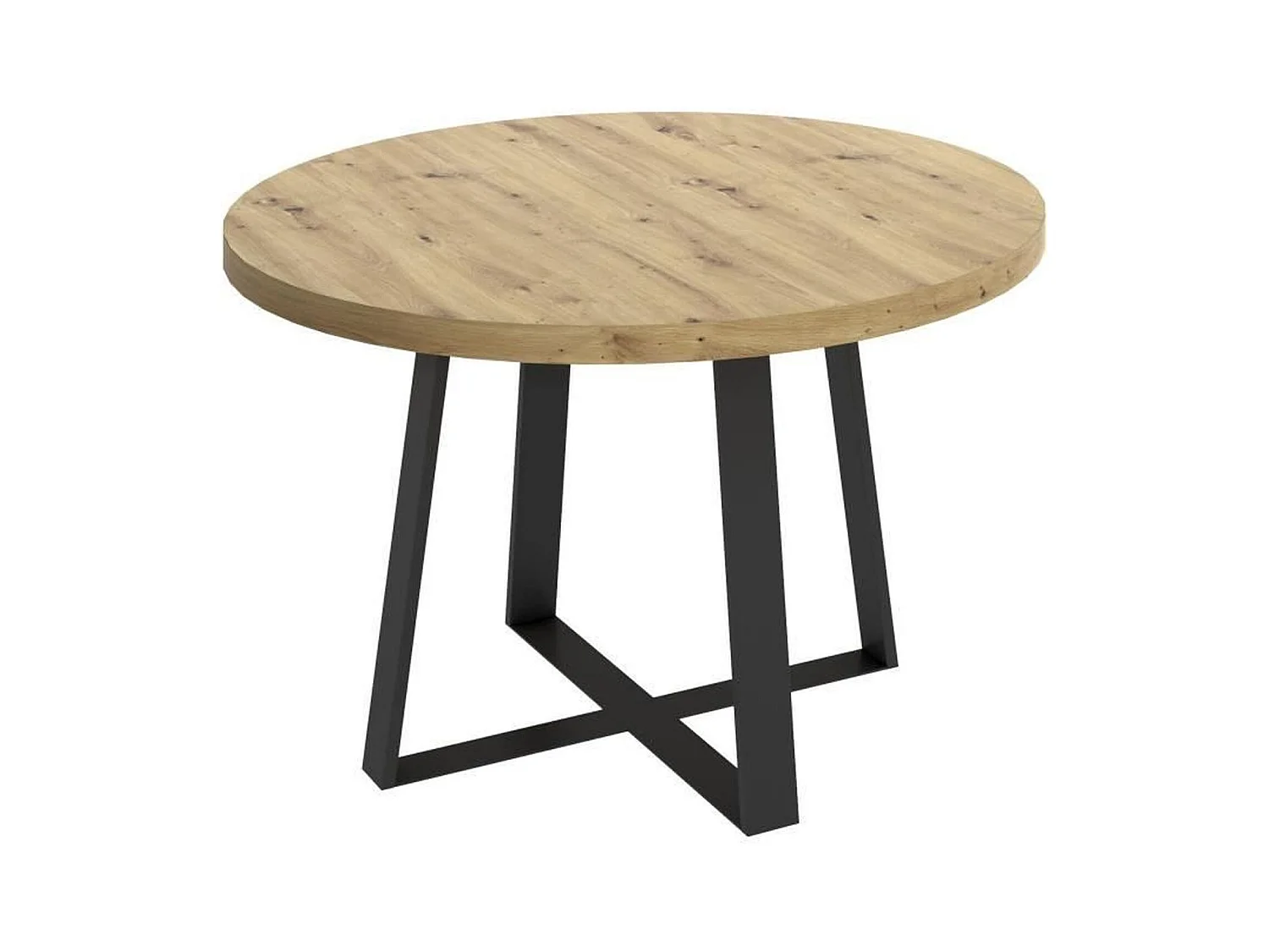 Fester Esstisch mit Metallbeinen – Eiche – Maße 120 cm