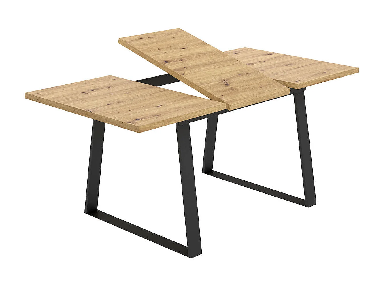 Mesa de comedor Aran extensible nordic/negro 75x120-160x90 cm