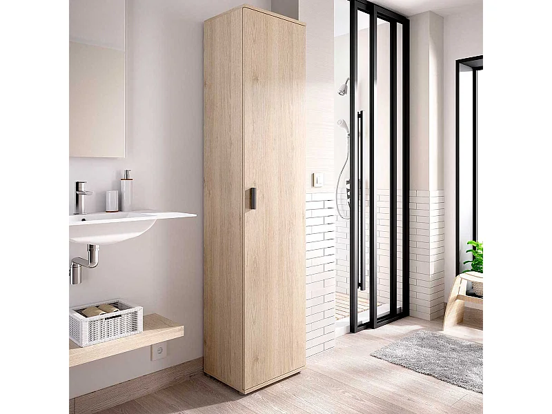 Armario multiusos Fit 1 puerta natural 190,2x38,8x35,3 cm