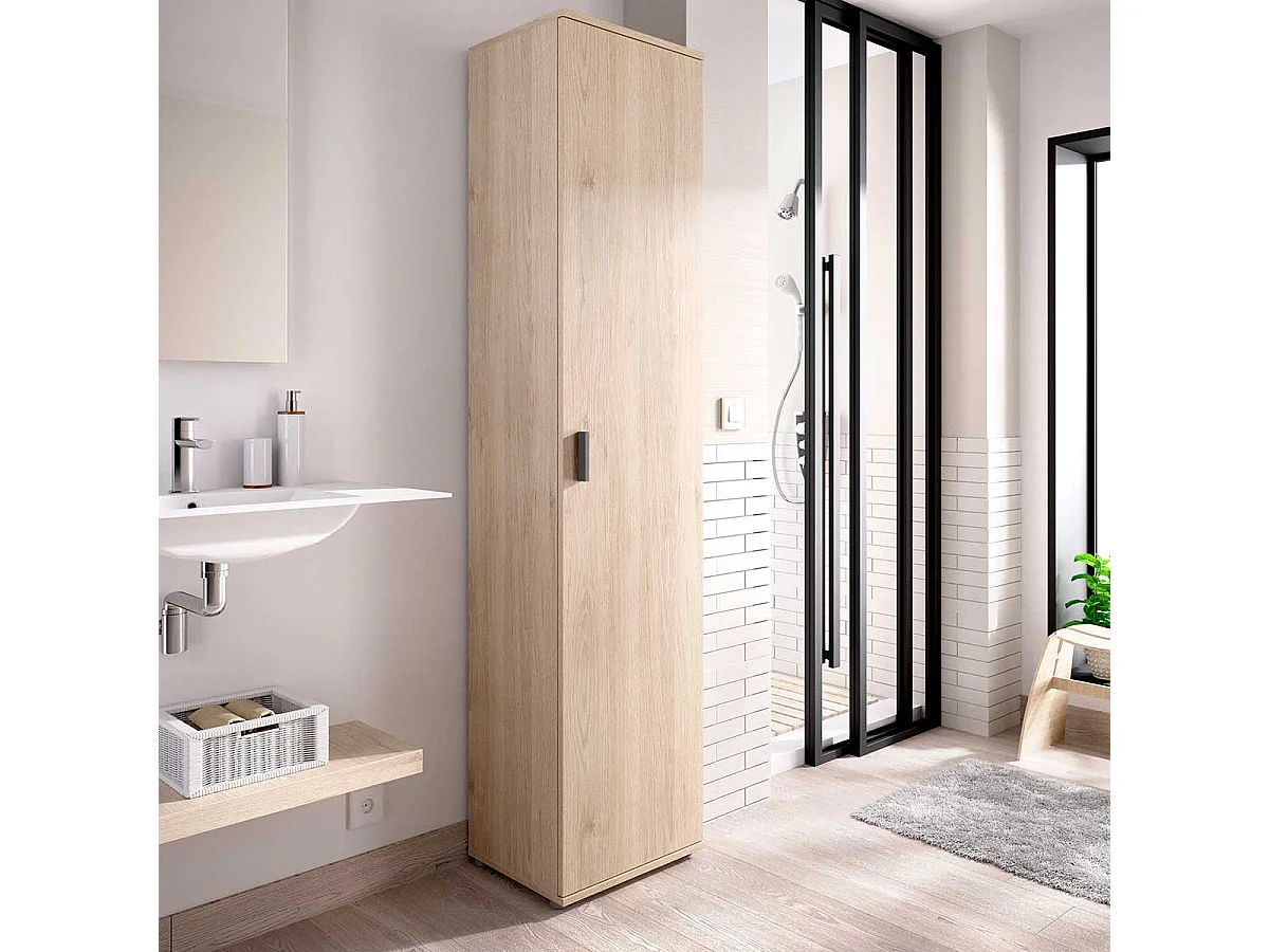 Armario multiusos Fit 1 puerta natural 190,2x38,8x35,3 cm