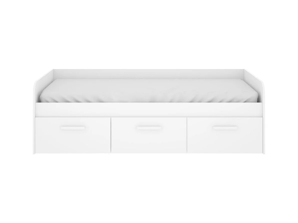 Cama nido Mek 3 cajones blanco 60x194x97 cm