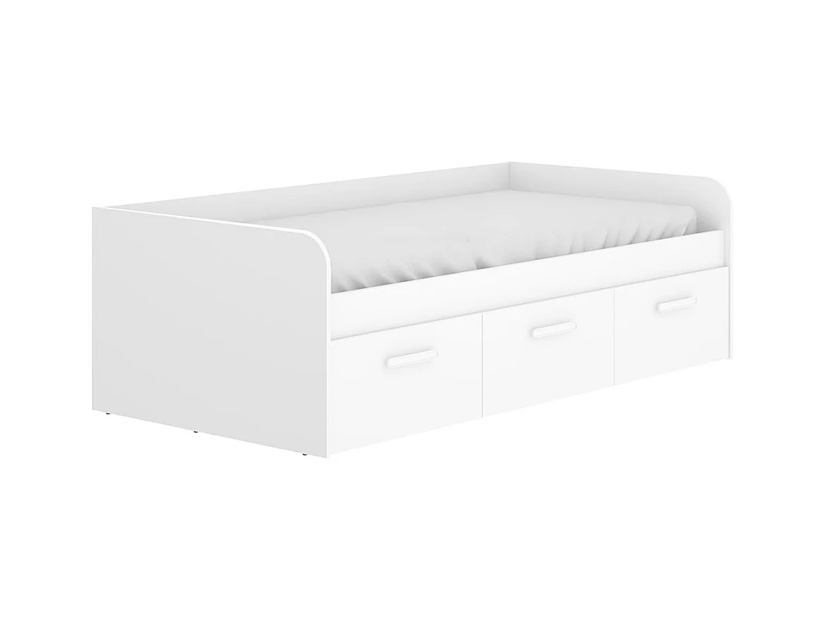 Cama nido Mek 3 cajones blanco 60x194x97 cm